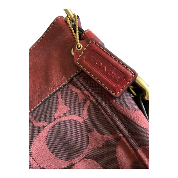 Coach Large Zoe Aubergine Signature Print Shoulder Bag - Picture 2 of 10